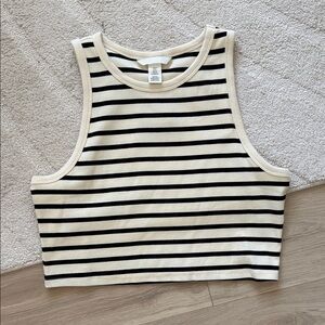 NEW- H&M Striped Crop Tank Top